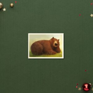 Pocztówka „Niedźwiedź i stokrotki”