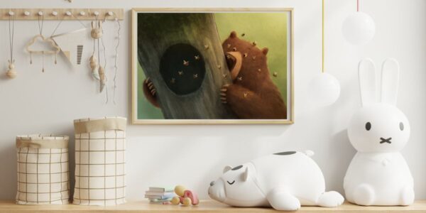 Plakat „Niedźwiedź i pszczoły” - obrazek 3