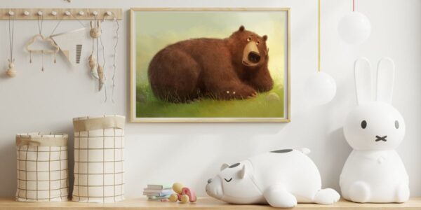 Plakat „Niedźwiedź i stokrotki” - obrazek 3